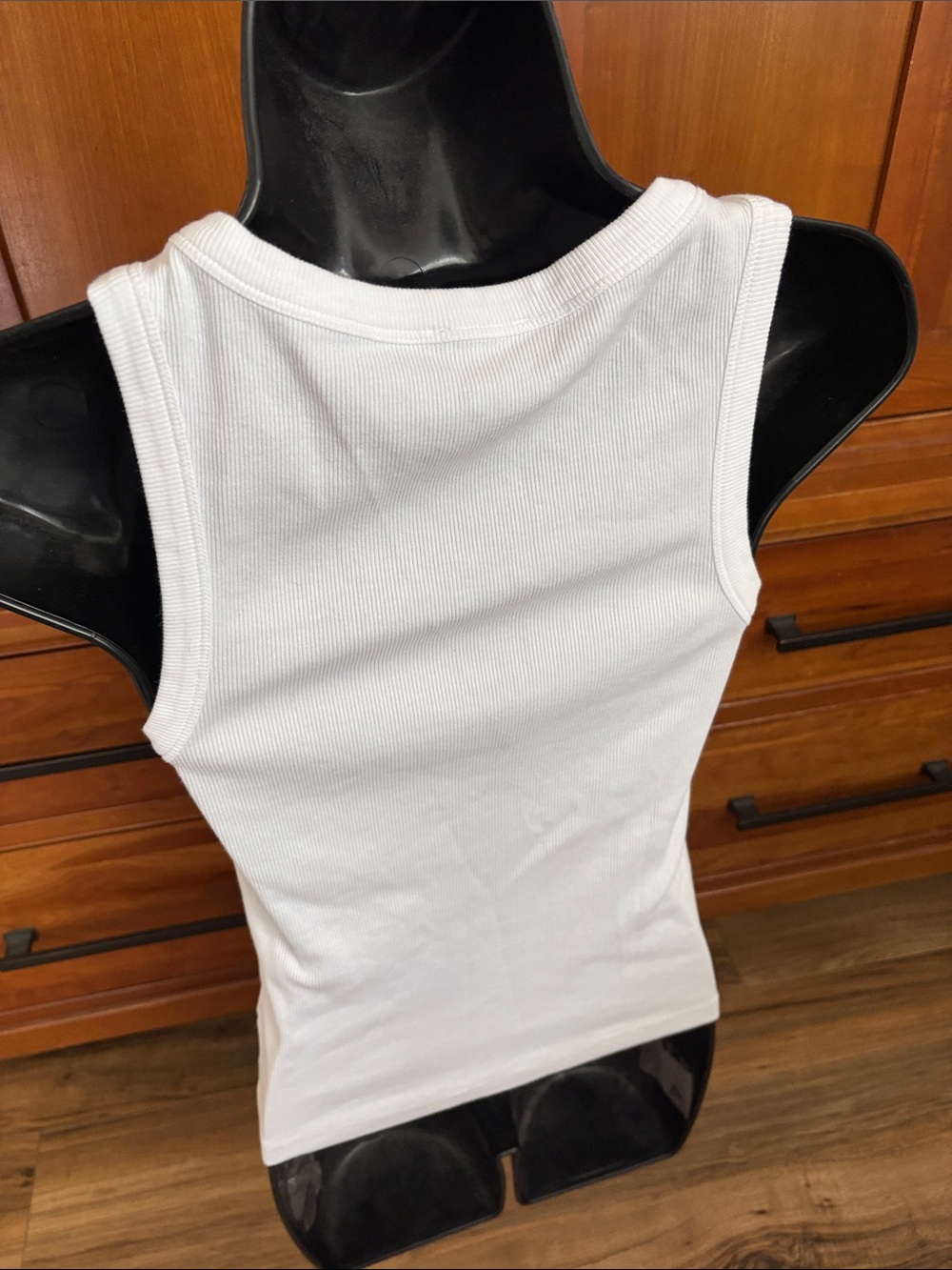 ME+EM Cream Ribbed Fitted Tank Top - Picture 7 of 7